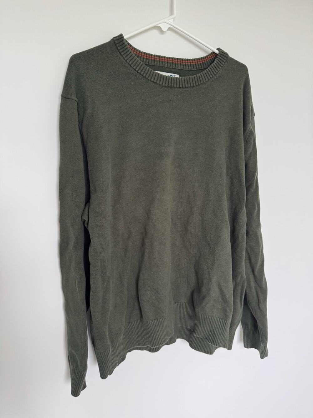 Duluth Trading Company Green Crewneck Knit Sweater Men's 2XL Cotton Everyday
